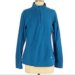 Under Armour Fleece Turquoise Size Small. 1/2 zip and front pocket 4 warm hands